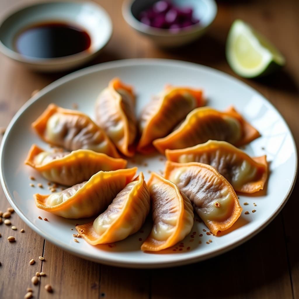Gyoza de Camote Morado y Tofu: Receta Japonesa Vegana y Crujiente en Airfryer
