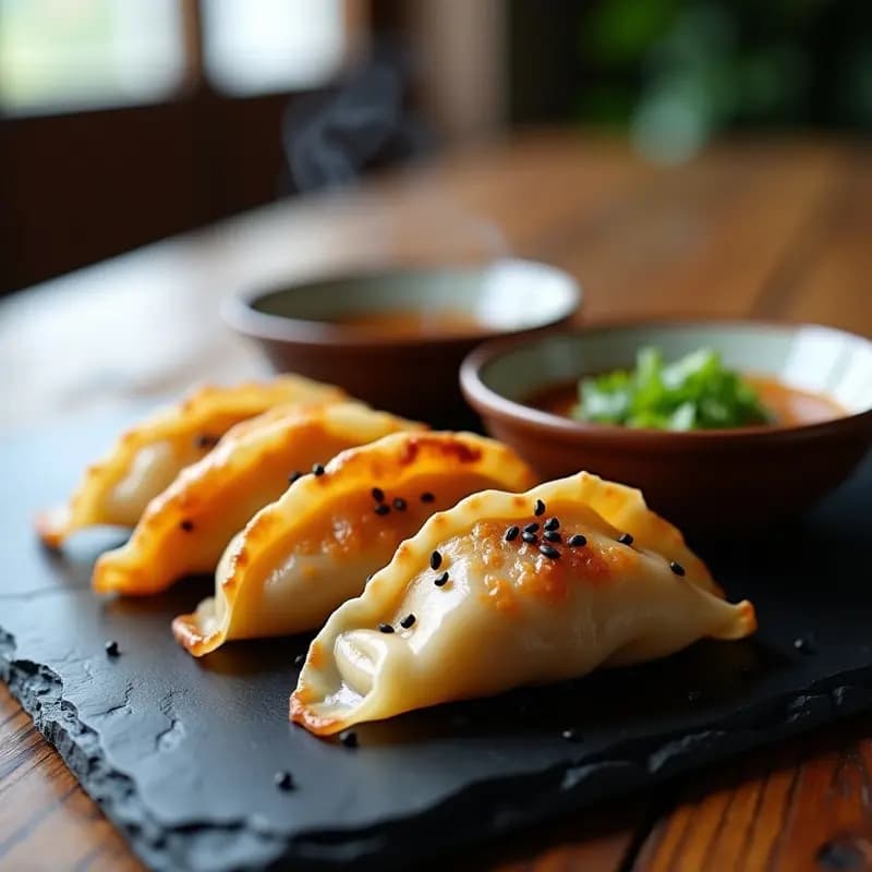 Gyoza de Camote y Shitake: Empanadillas Japonesas Veganas en Airfryer con Salsa Ponzu