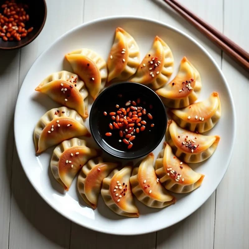 Gyoza de Cerdo y Col Napa: Receta Japonesa en Sartén Antiadherente con Salsa Umami