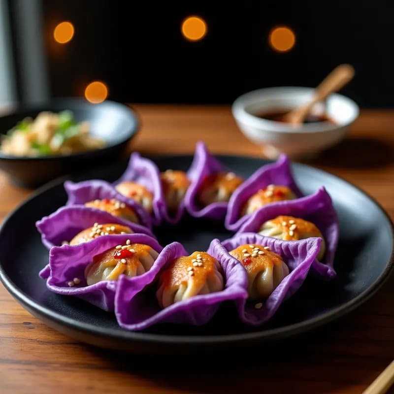 Gyoza de Cerdo y Kimchi con Envoltura de Col Morada: Receta Coreana en Airfryer