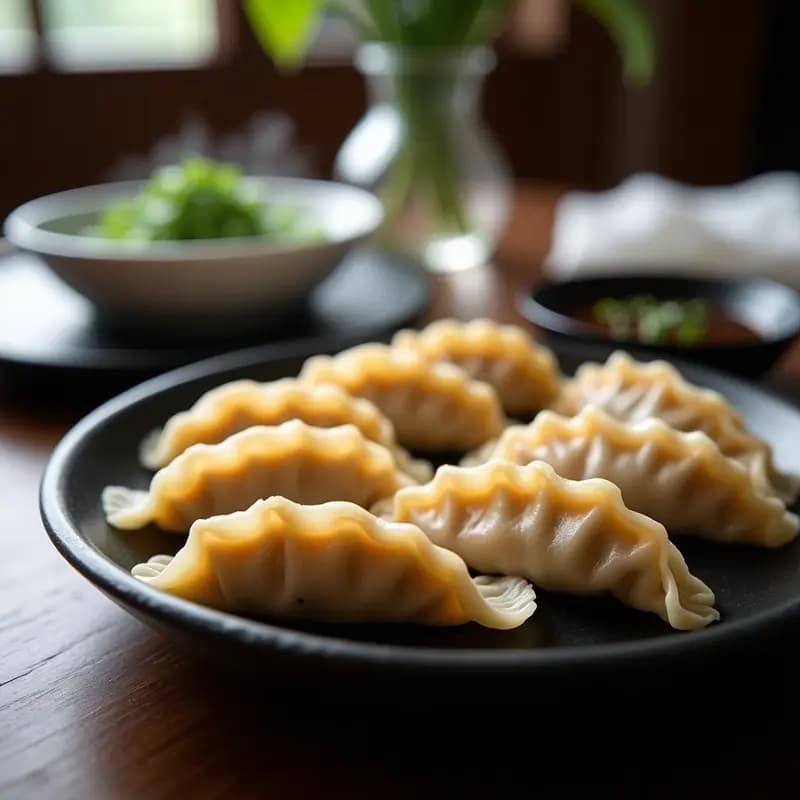 Gyoza de Cerdo y Rebozuelos al Vapor: Receta Japonesa Auténtica con Salsa Umami