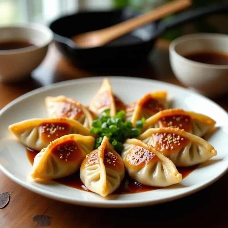 Gyoza Japonesa de Cerdo y Repollo: Receta en Sartén con Salsa Teriyaki Casera