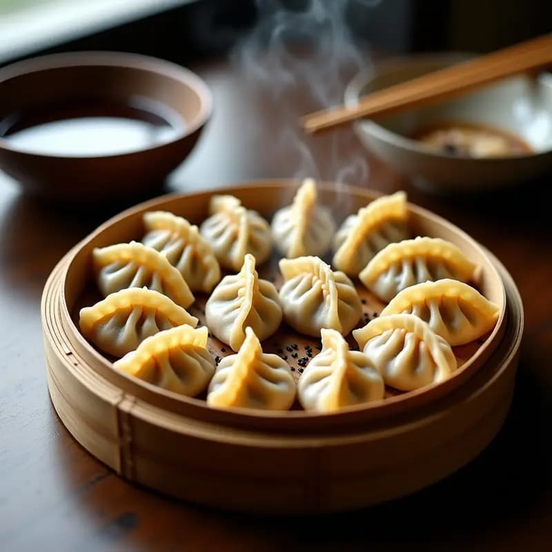 Gyoza Japonesas de Champiñones Shitake y Repollo: Empanadillas al Vapor Sin Gluten