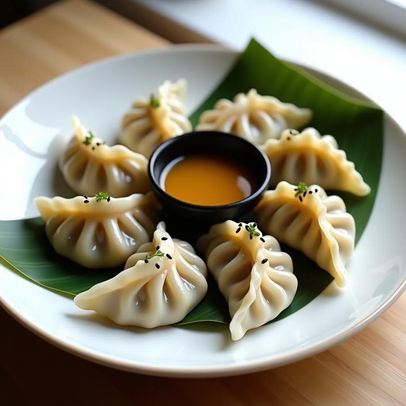 Gyoza de Champiñones Portobello y Tofu Ahumado: Receta Japonesa al Vapor con Salsa Ponzu