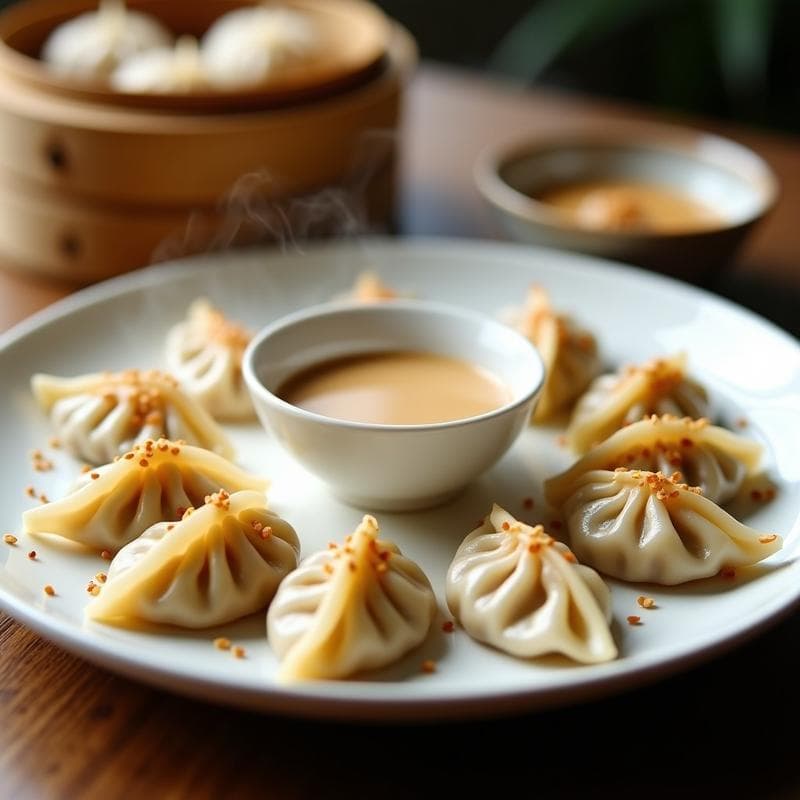 Gyoza de Champiñones Shitake y Tofu: Receta Vegana al Vapor con Dipping de Sésamo