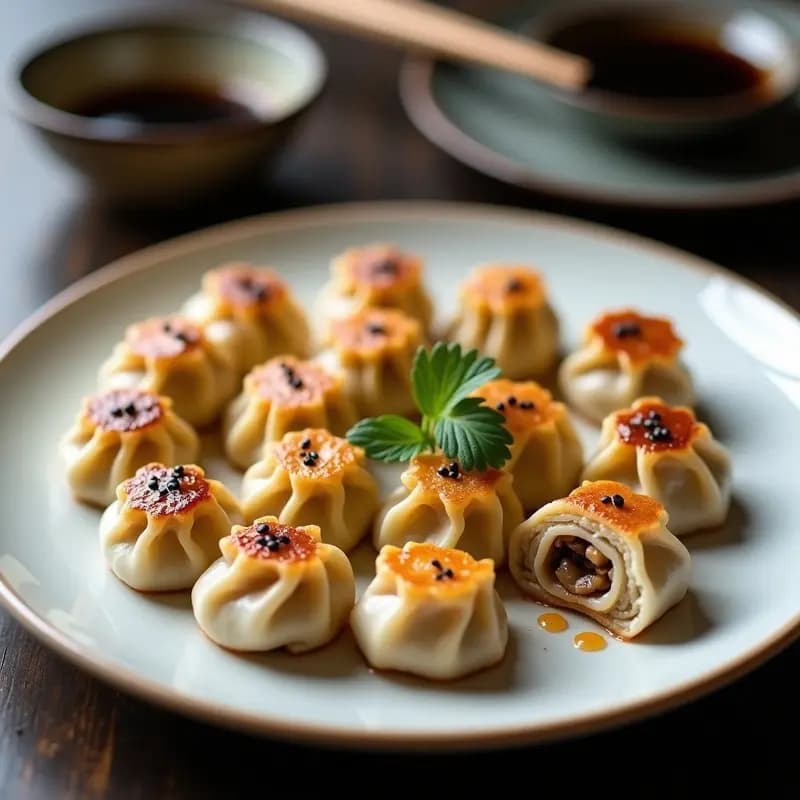 Gyoza de Champiñones y Tofu: Aperitivo Japonés Vegano en Sartén Antiadherente