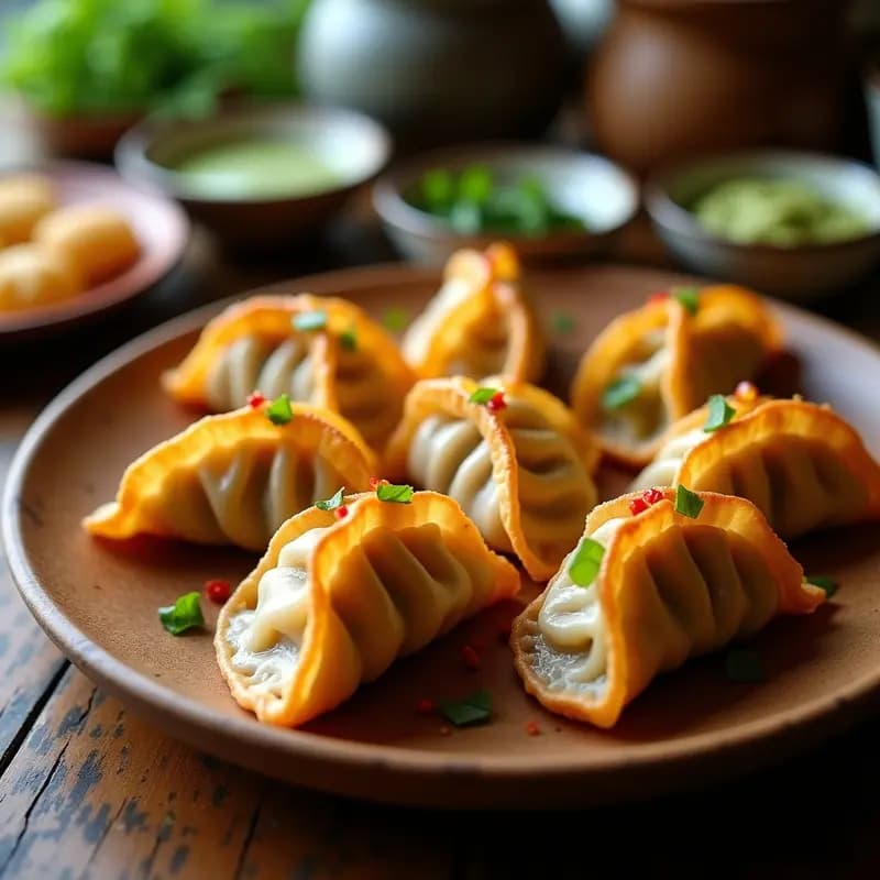 Gyoza de Chimichurri y Ternera con Salsa de Wasabi: Receta Fusion Japo-Argentina en Airfryer