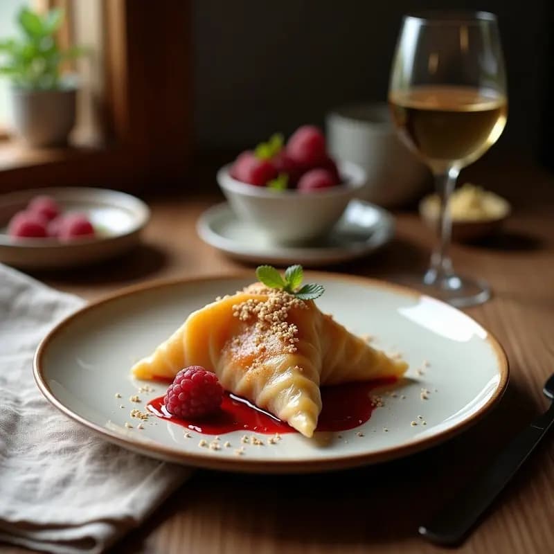 Gyoza de Chocolate y Frambuesa: Postre Japonés con Sorpresa en el Interior