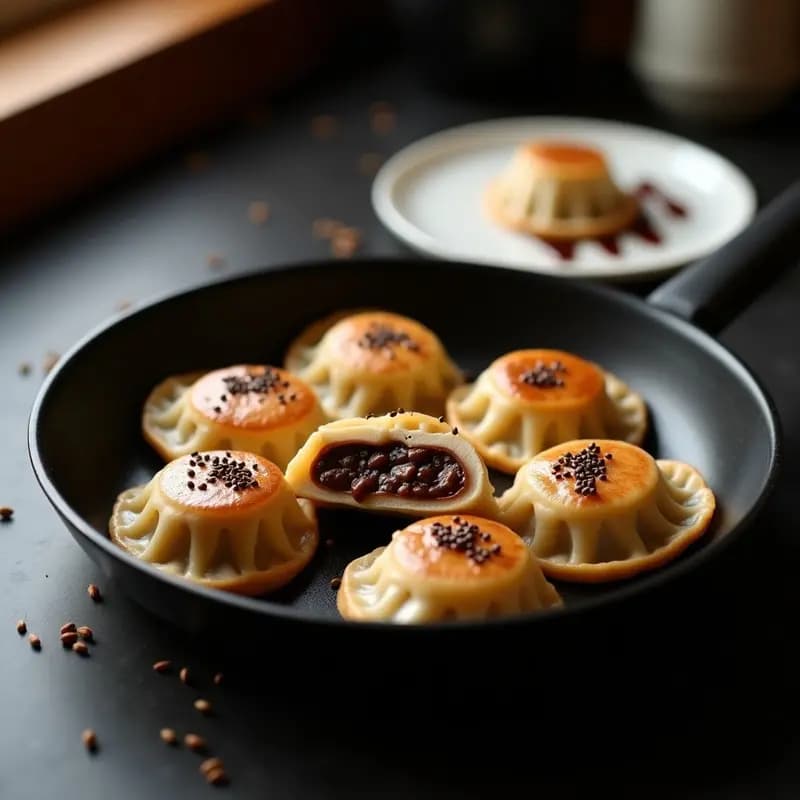 Gyoza de Chocolate y Mochi: Postre Japonés Crujiente y Pegajoso