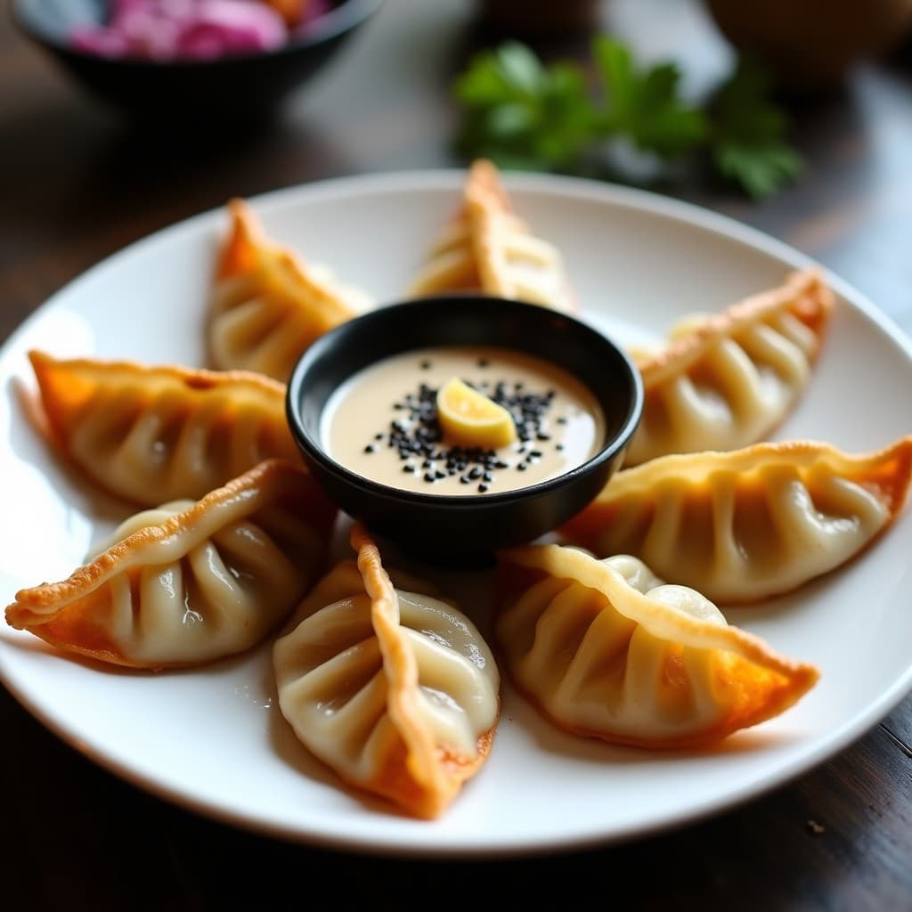 Gyoza de Col Morada y Tofu con Dip de Sésamo Negro y Jengibre: Entrante Japonés Keto en 15 Minutos