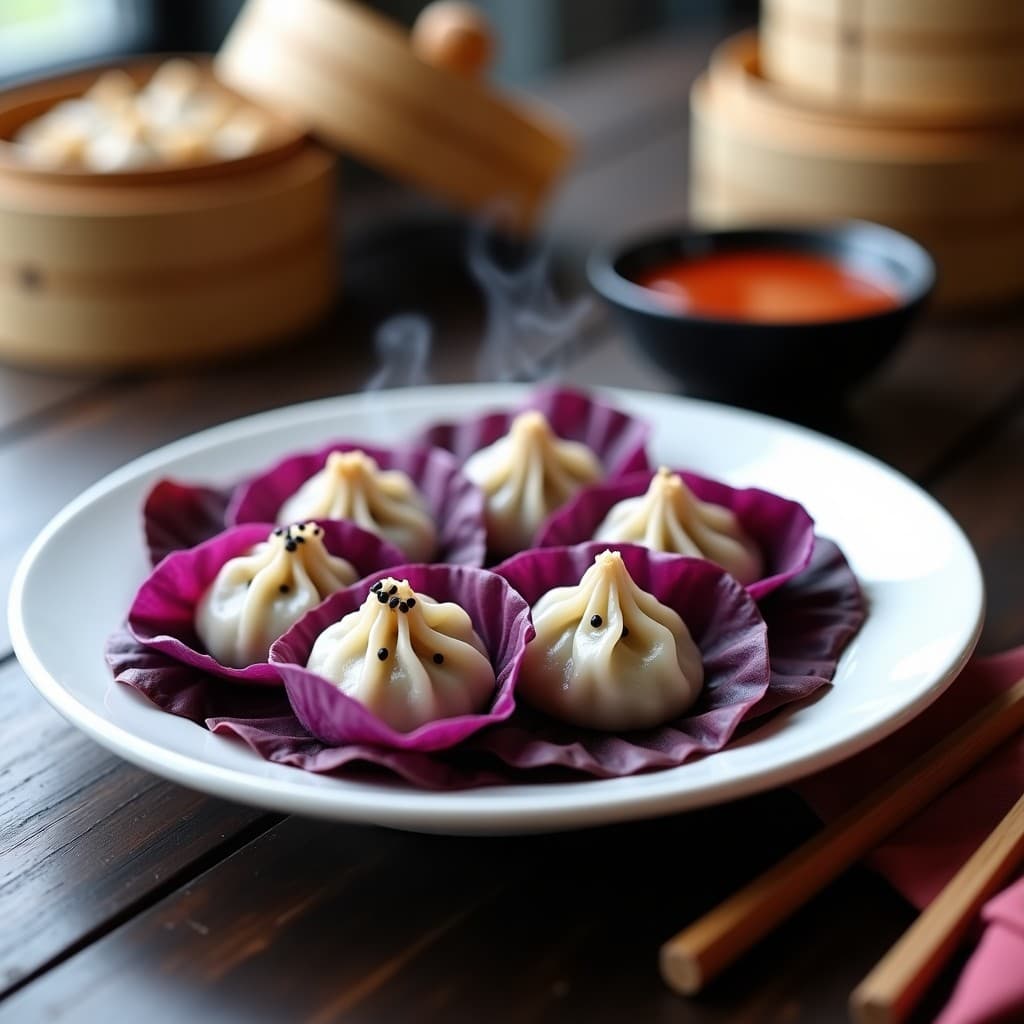 Gyoza al Vapor de Col Morada y Tofu: Receta China Vegana en Thermomix con Salsa de Chile Sweet
