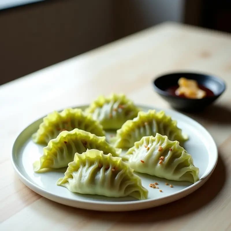 Gyoza Japonesas de Col Rellena de Raíces de Loto y Jengibre: Receta Vegana al Vapor