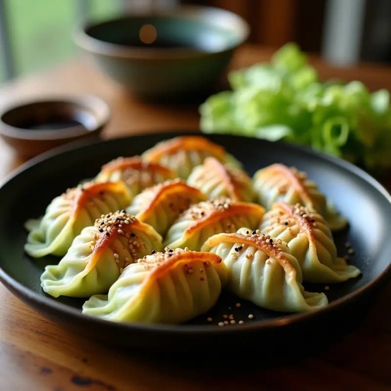 Gyoza Japonesas de Col Rellena de Tofu: Receta Vegana y Sin Gluten en Sartén