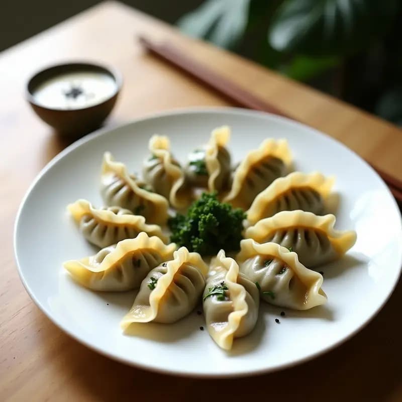 Gyoza de Col Rizada y Hongos Shitake: Receta Japonesa Vegana en Vaporera