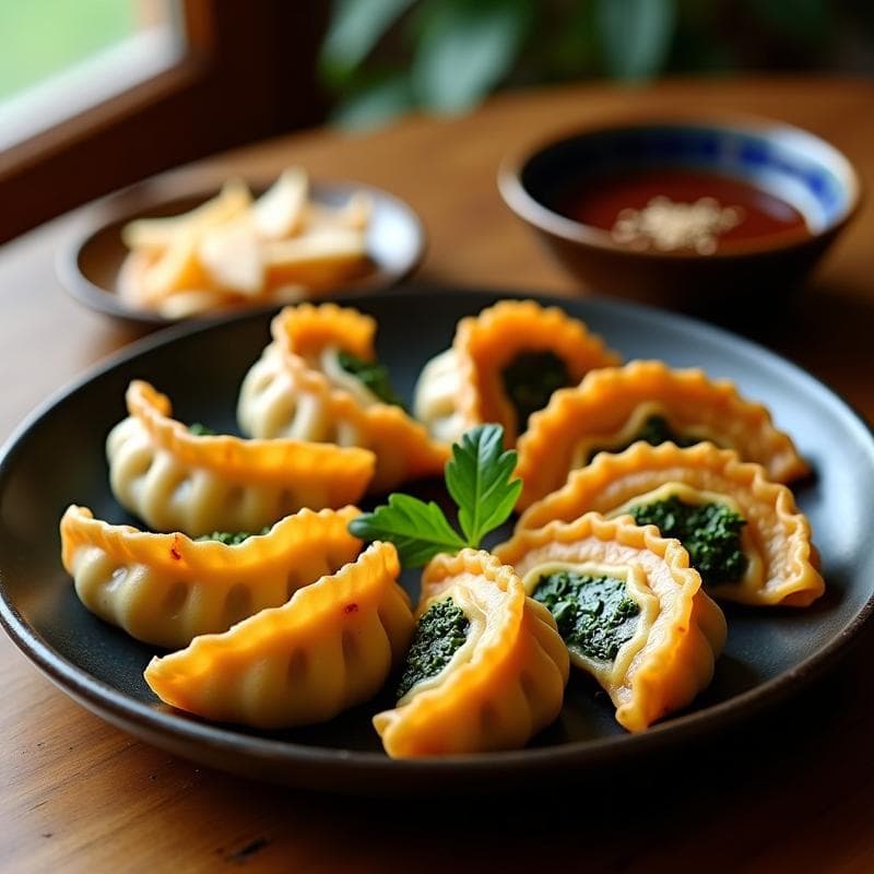Gyoza Japonesas de Col Rizada y Jengibre: Receta en Airfryer Crujiente y Vegana