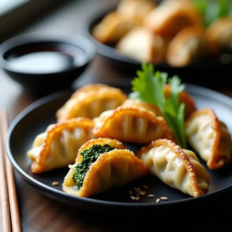 Gyoza Japonesas de Col Rizada y Setas Shiitake: Receta Vegana en Sartén