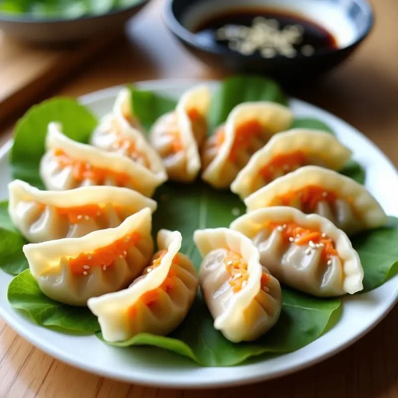 Gyoza Japoneses de Col y Zanahoria al Vapor: Entrante Vegano y Bajo en Calorías