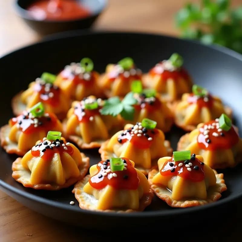 Gyoza de Coliflor y Chongqing con Salsa Picante de Sésamo: Receta China Keto en Sartén Antiadherente