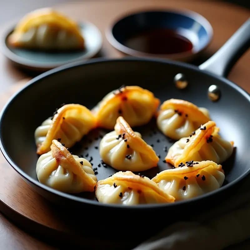 Gyoza de Coliflor y Hongos Shimeji: Receta Japonesa Keto en Sartén Antiadherente