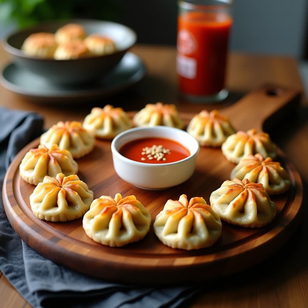 Gyoza de Coliflor y Tofu con Dip de Sriracha: Aperitivo Bewano Keto en Thermomix