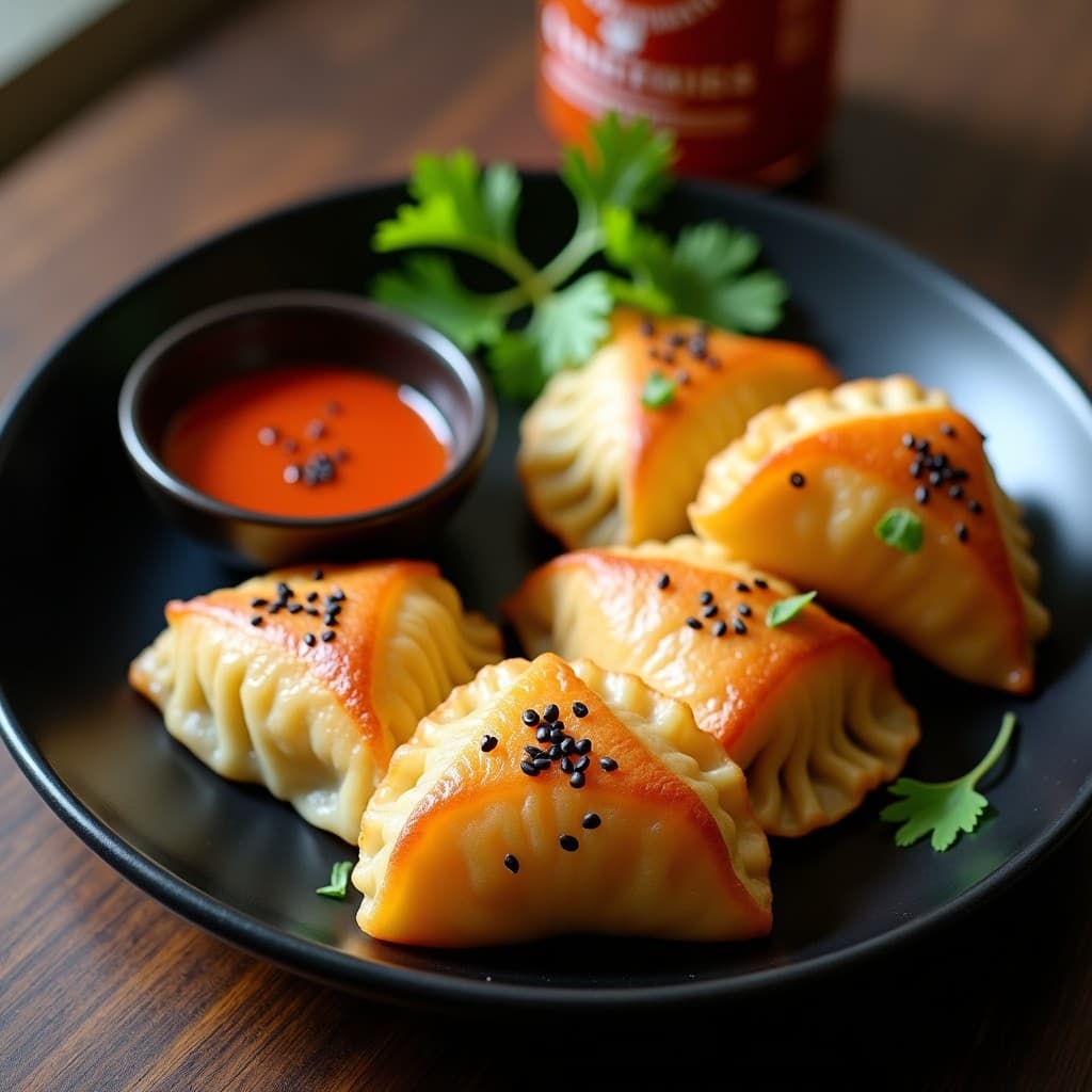 Gyoza de Coliflor y Tofu con Salsa de Sriracha: Entrante Japonés Vegano en Airfryer
