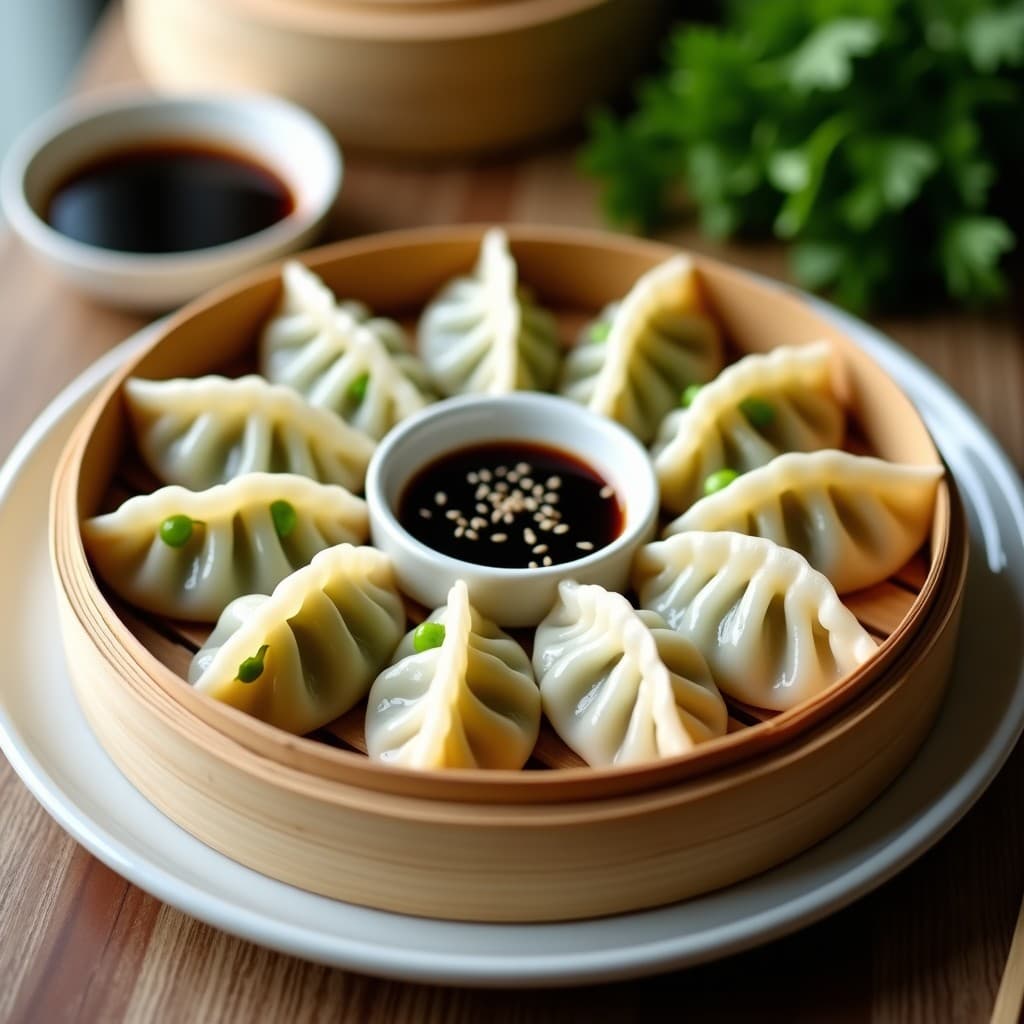 Gyoza de Edamame y Shitake con Salsa de Tamari: Receta Japonesa Vegana al Vapor
