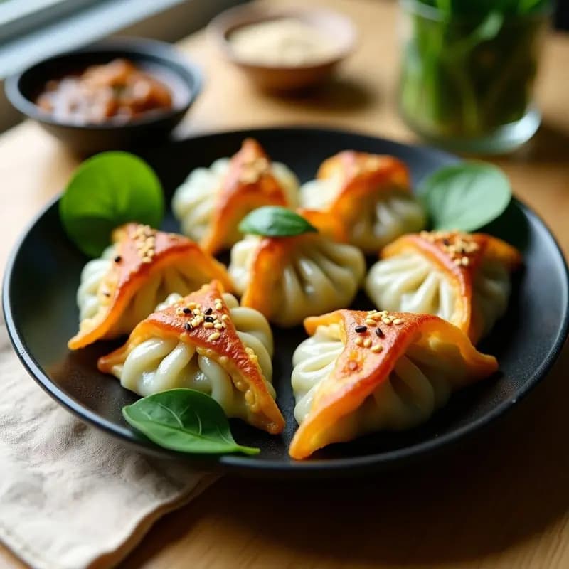 Gyoza Japonesas de Espinaca y Tofu: Receta Vegana en Airfryer con Salsa Ponzu
