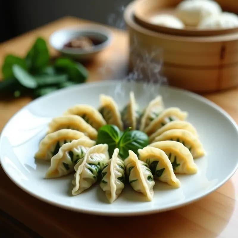 Gyoza Japoneses de Espinaca y Tofu: Receta Vegana al Vapor con Salsa de Soja