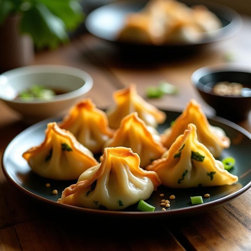 Gyoza de Espinacas y Queso de Anacardos con Salsa Ponzu: Receta en Airfryer Sin Harina