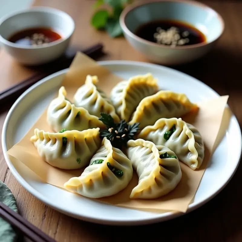 Gyoza de Espinacas y Queso de Anacardos: Empanadillas Japonesas Veganas al Vapor