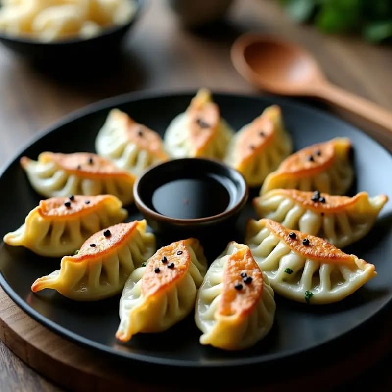 Gyoza de Espinacas y Queso de Cabra al Vapor: Aperitivo Japonés en Airfryer