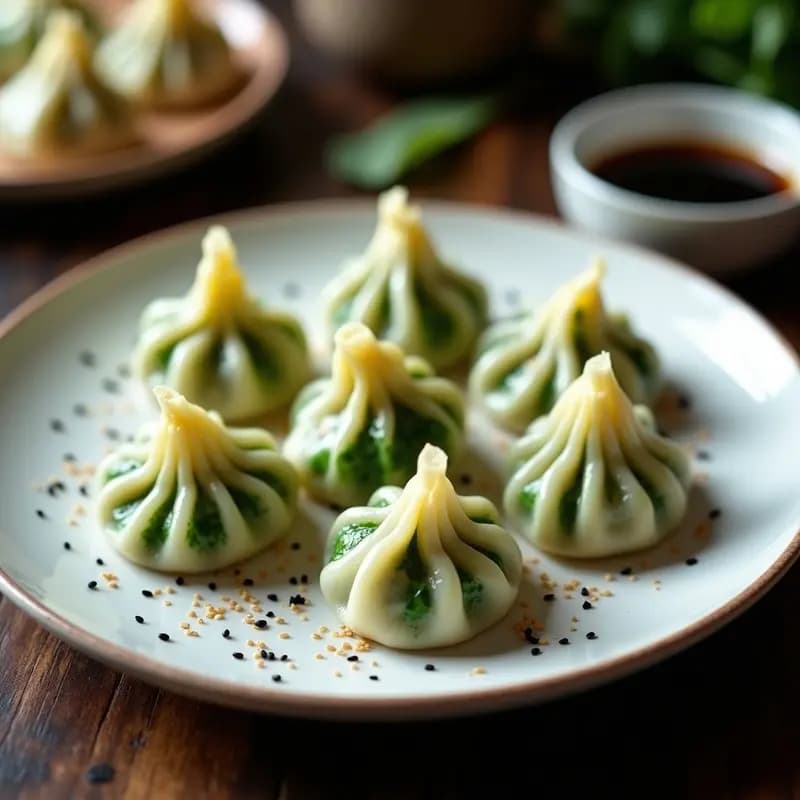 Gyoza de Espinacas y Queso Crema al Vapor: Receta Japonesa Vegana en Airfryer
