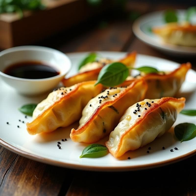 Gyoza de Espinacas y Queso Feta Vegano: Receta Japonesa en Airfryer sin Fritura