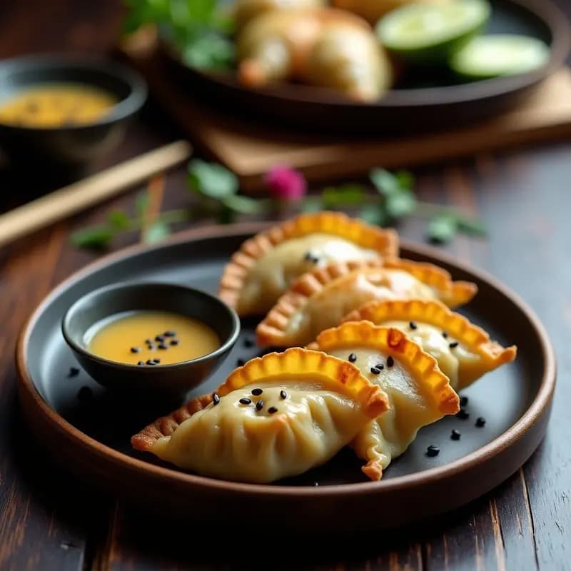 Gyoza de Espinacas y Tofu con Salsa Ponzu: Receta Japonesa Vegana en Sartén