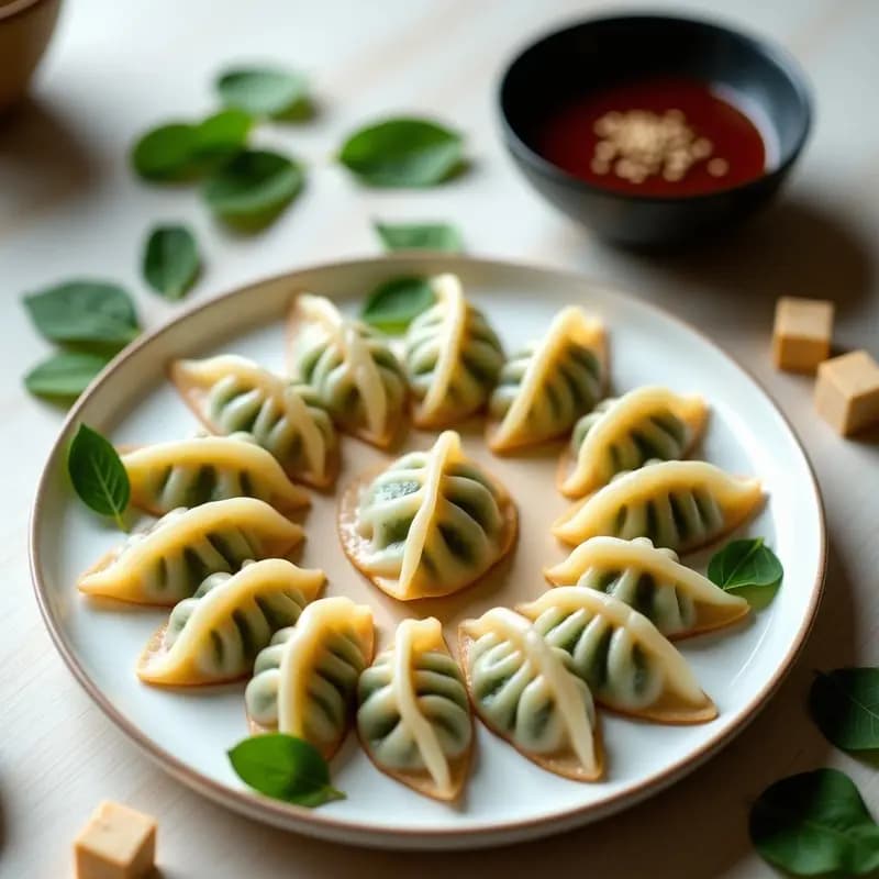 Gyoza Japonesas de Espinacas y Tofu: Receta Vegana al Vapor con Salsa Umami