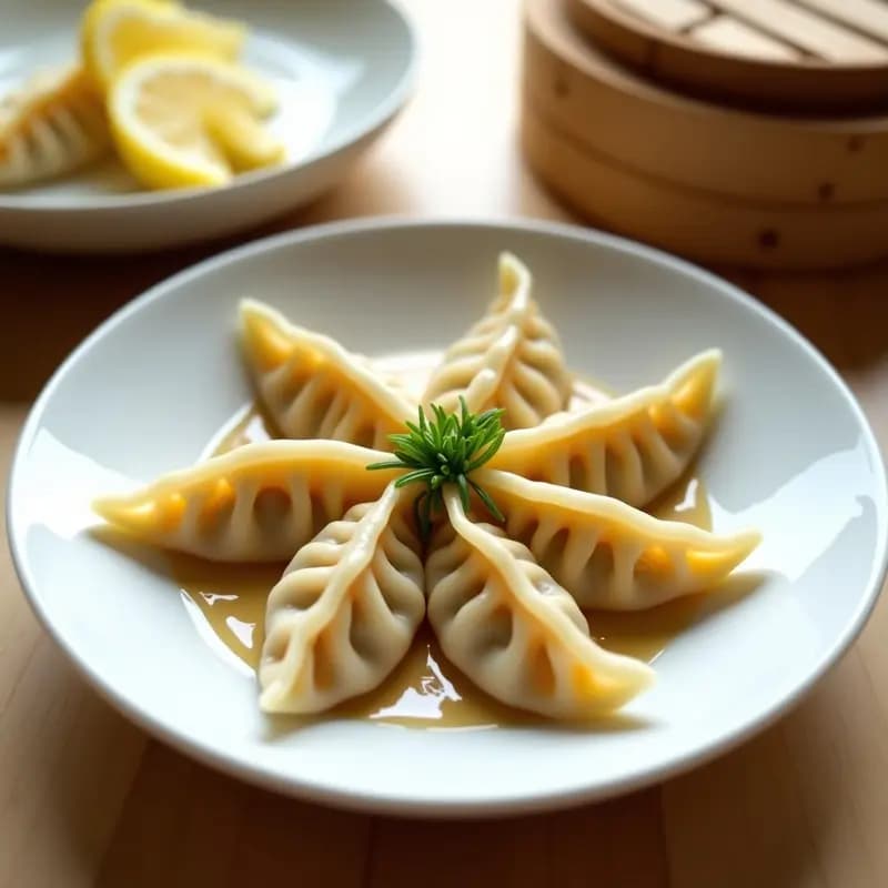 Gyoza de Gambas y Cebollino: Receta Japonesa al Vapor con Salsa de Sésamo y Limón