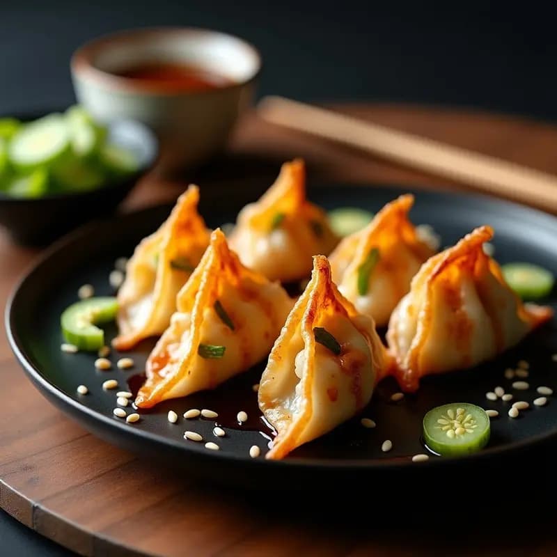 Gyoza de Gambas y Espárragos Trigueros: Receta Japonesa en Airfryer con Salsa Teriyaki