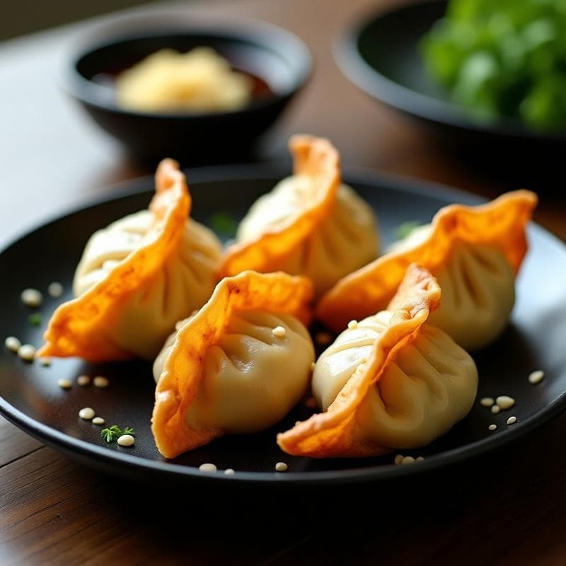 Gyoza de Garbanzos y Cilantro: Receta Japonesa Crujiente en Airfryer sin Fritura