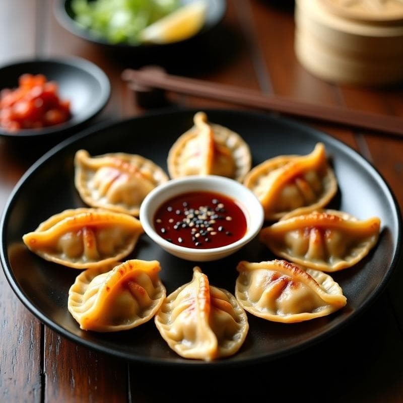Gyoza de Garbanzos y Repollo Morado: Receta Japonesa Vegana en Airfryer con Salsa Picante