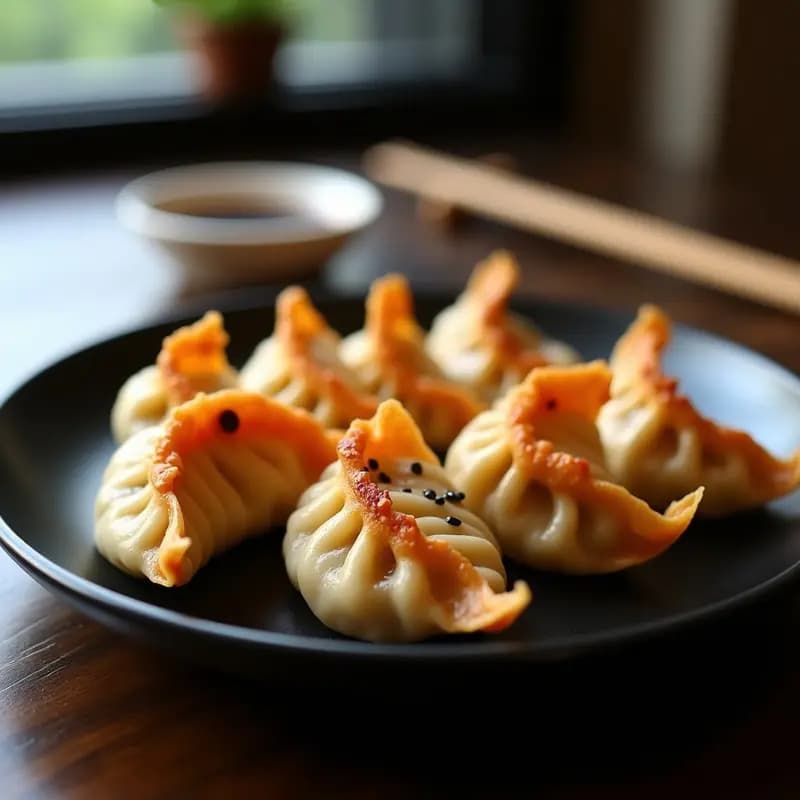 Gyoza de Hongos Portobello y Kimchi: Empanadillas Japonesas Veganas en Airfryer