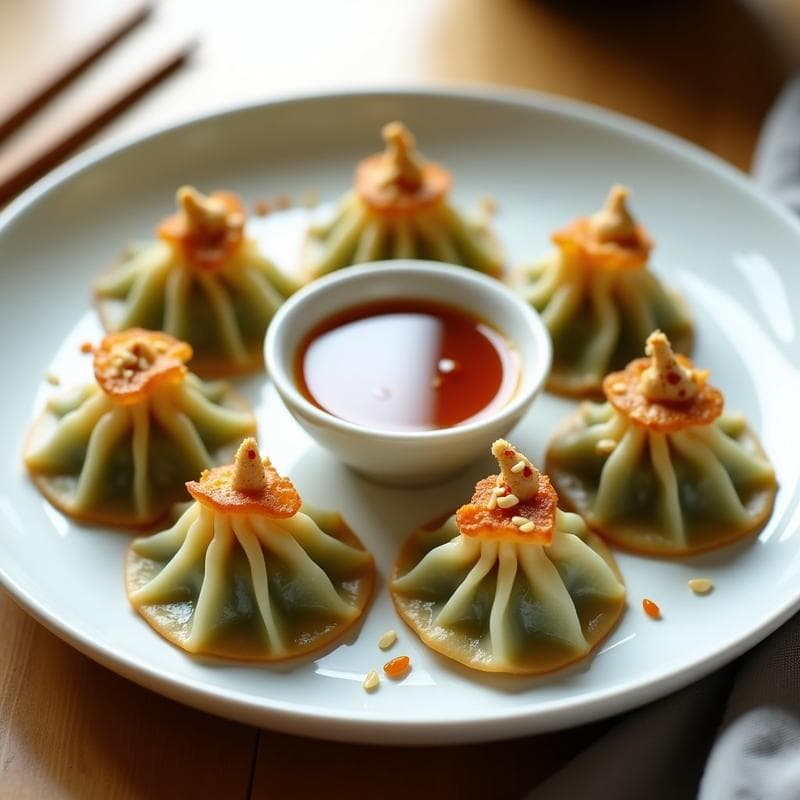 Gyoza de Hongos Portobello y Edamame: Receta Japonesa Vegana con Salsa Ponzu