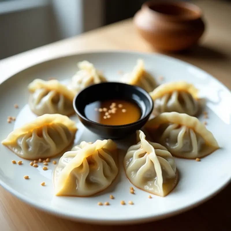 Gyoza de Hongos Ostra y Repollo con Salsa de Ponzu: Receta Japonesa al Vapor en 20 Minutos