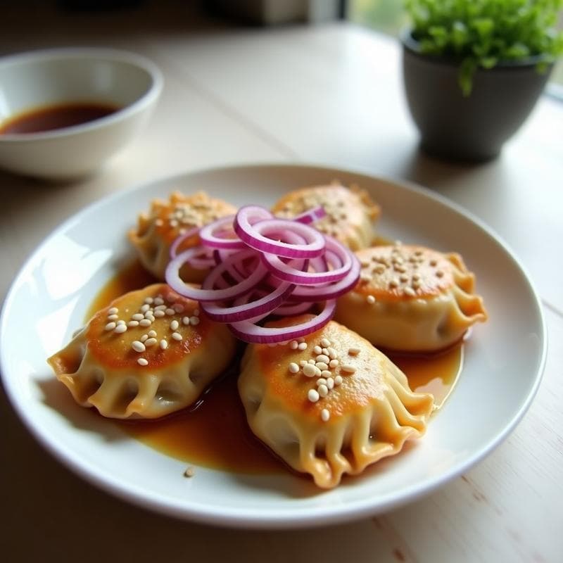 Gyoza de Hongos Shiitake y Cebolla Morada: Receta Japonesa Crujiente en Airfryer