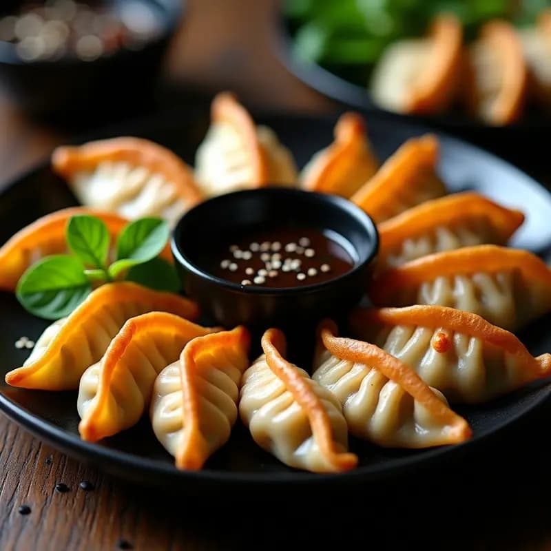 Gyoza Japonesas de Hongos Shimeji: Receta en Airfryer con Salsa de Ponczu