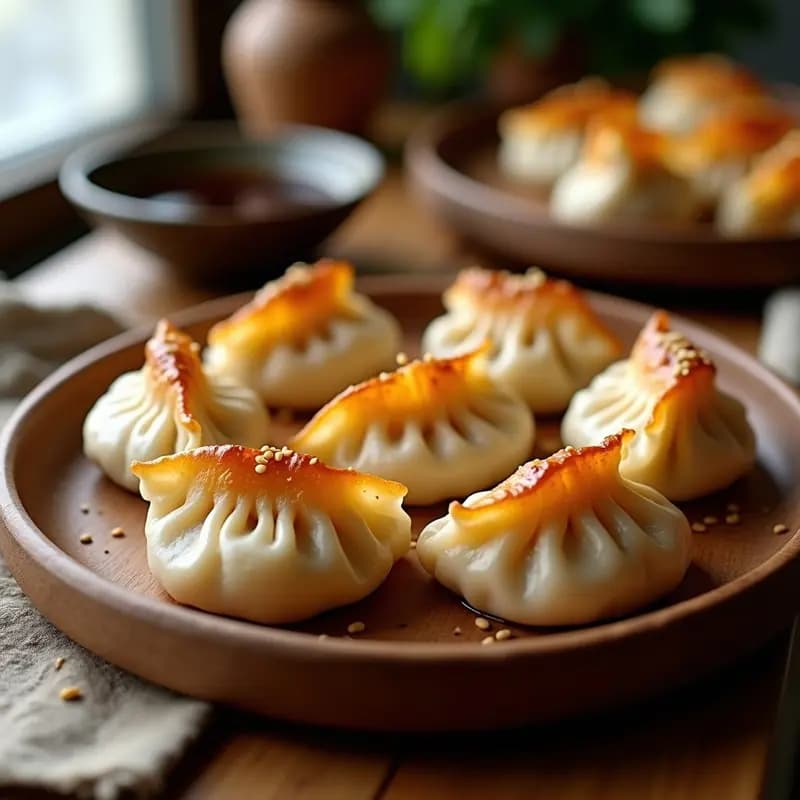 Gyoza Japoneses de Hongos Shimeji: Receta Vegetariana al Vapor en Airfryer