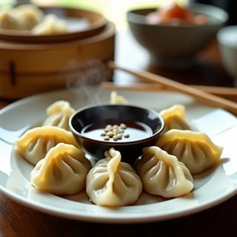 Gyoza Japonesa de Cerdo y Repolejo: Receta al Vapor con Salsa de Soja y Vinagre