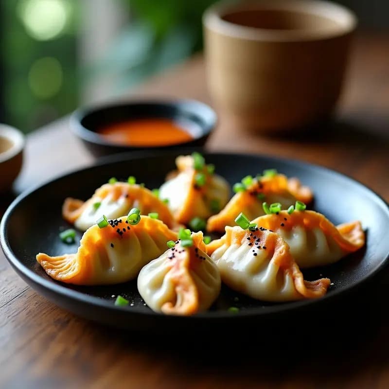 Gyoza Japonesa de Cordero y Rebozuelos con Salsa Ponzu: Receta en Sartén Antiadherente