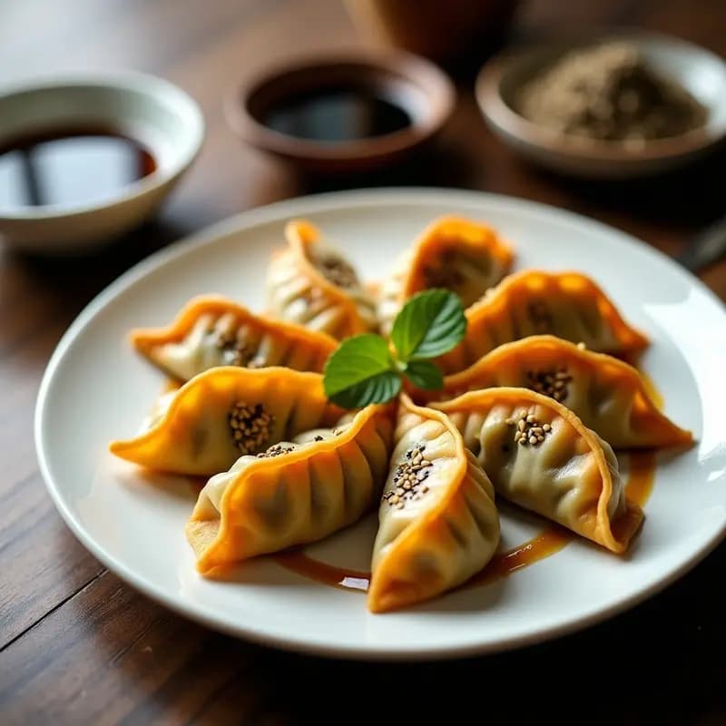 Gyoza Japoneses de Camote y Espinacas: Receta Vegana y Crispy en Sartén Antiadherente