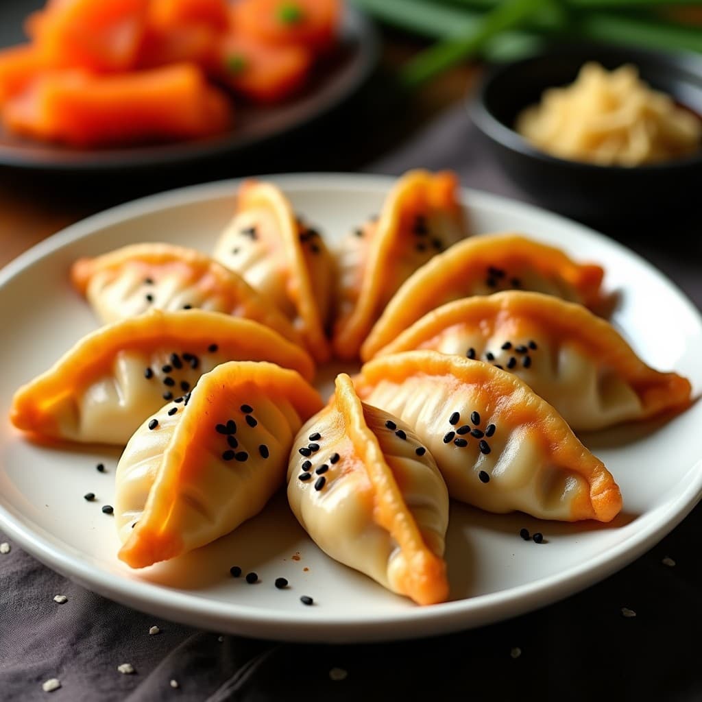 Gyoza de Kimchi y Tofu Sedoso: Aperitivo Coreano Vegano para Congelar y Freír