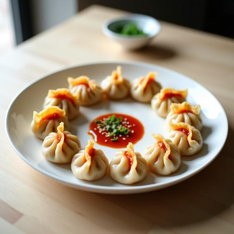 Gyoza de Kimchi y Tofu Sedoso: Receta Coreana Vegana al Vapor con Salsa de Gochujang